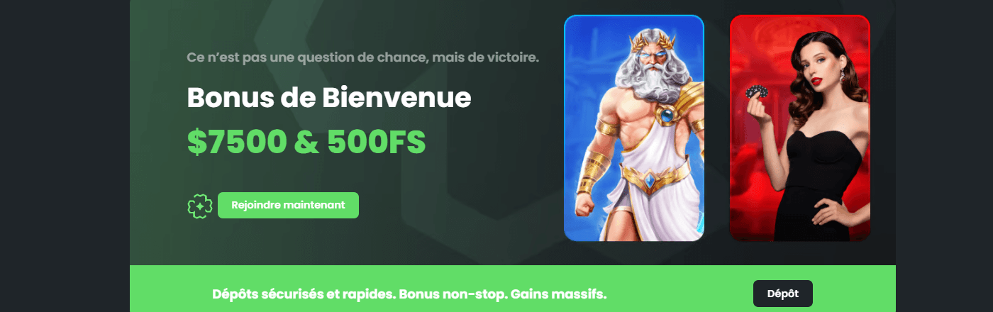 jusqu’à 5000 € et 500 Free Spins